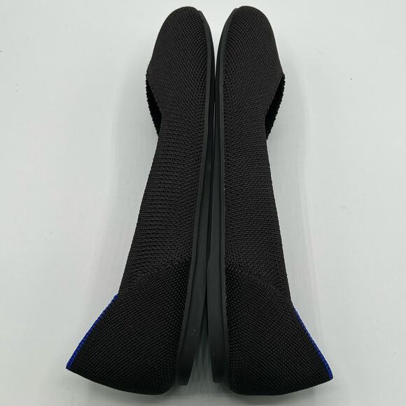 Rothys Womens 5.5 Ballet Flat Slip On Shoes Black Knit Round Toe Insoles New - Picture 13 of 16